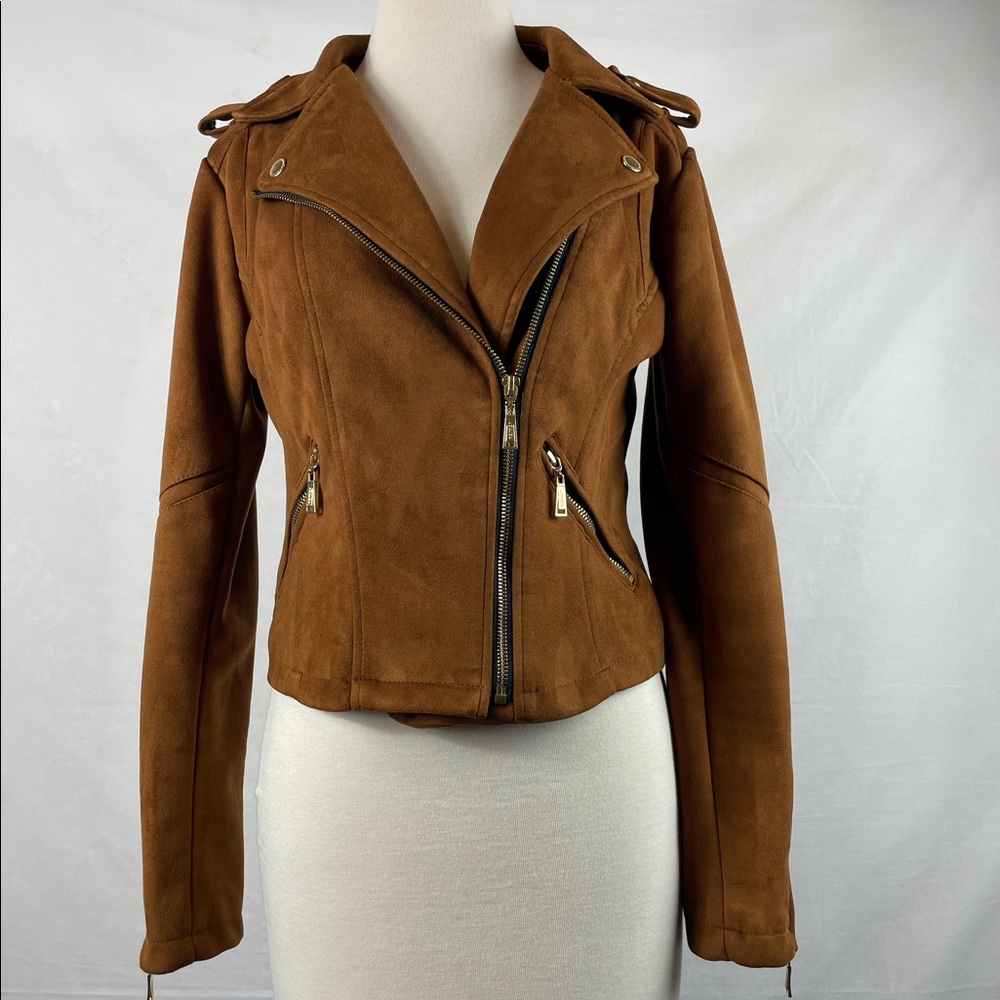 Super cute Joujou med. Suede jacket. Gold snaps and zipper..  stand out..